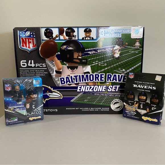 OYO Sports Baltimore Ravens Building Block Set of 3 NEW in the Box - Picture 1 of 11